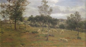 Paisaje italiano con olivos de Joakim Frederik Skovgaard